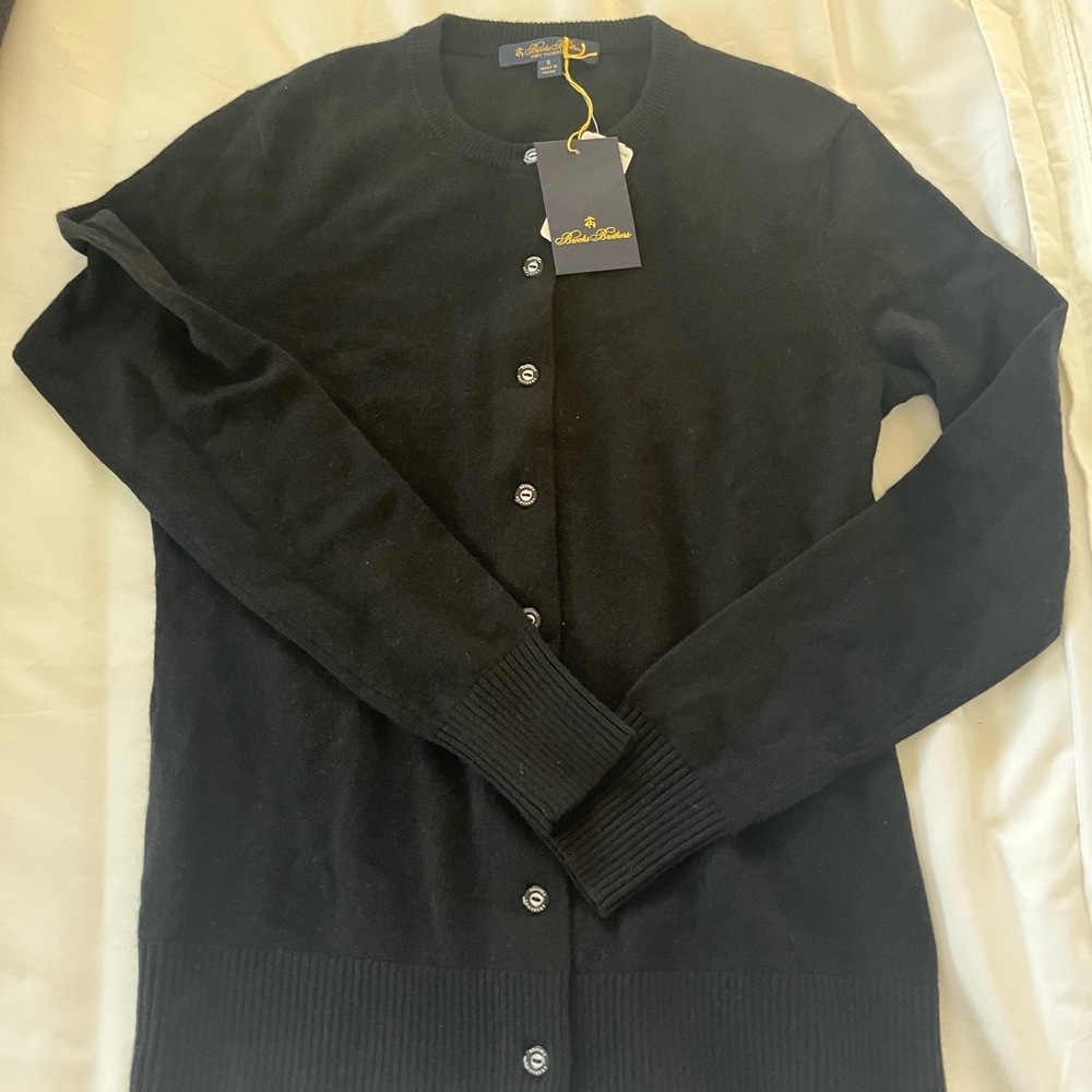 Brooks Brothers Classic Black Cashmere Cardigan